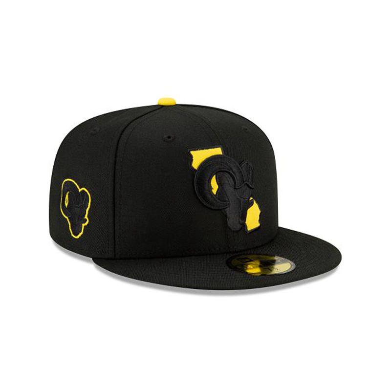 NFL Los Angeles Rams State Logo Reflect 59Fifty Fitted (JJO8490) - Black New Era Caps